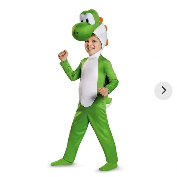 Green Dinosaur Super Mario Yoshi Kids Costume - Picture 1 of 12